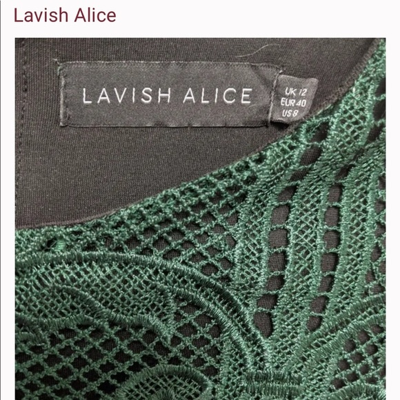 Lavish Alice lace open back forest green size 2 - Picture 6 of 7